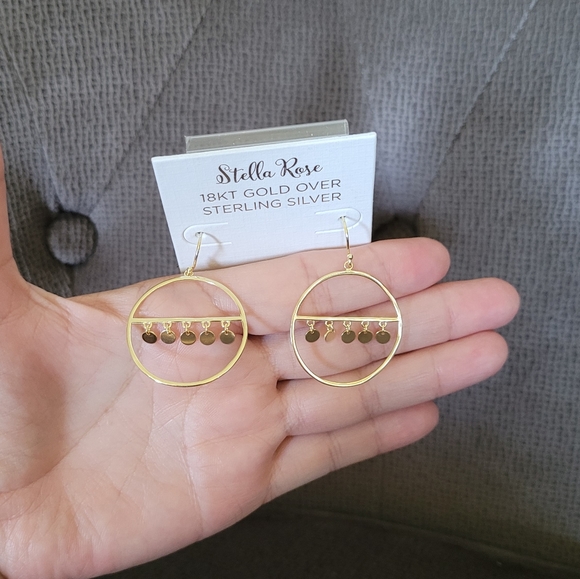 Stella Rose🌹Open Circle⭕ w/Discs📀 Earrings - Picture 11 of 13